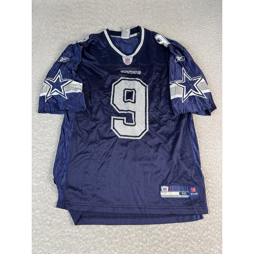 Dallas Cowboys Football Jersey Mens Medium Navy Blue Tony‎ Romo 9 NFL Reebok